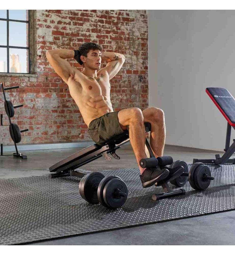 Banc de Musculation, d'Haltérophilie en Acier - noir