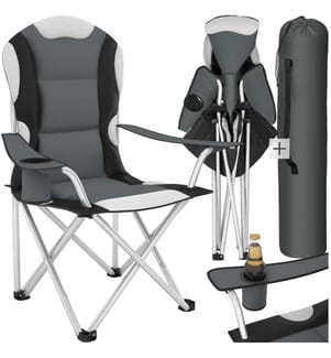 Chaise pliante avec rembourrage - gris, par pièce