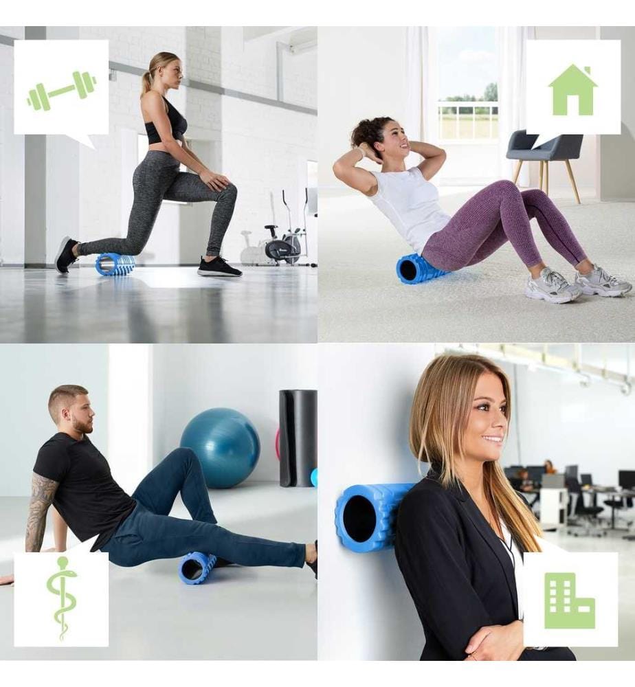 Rouleau de Massage Foam Roller Sport Fitness - bleu