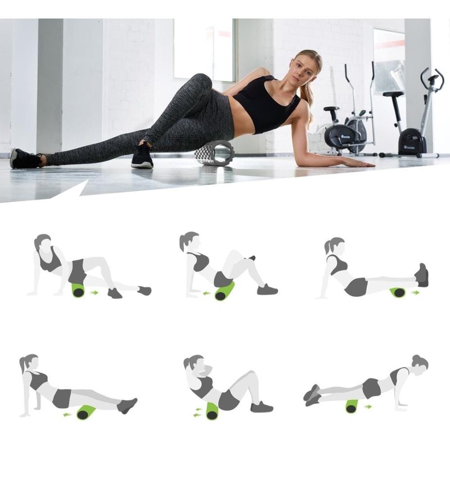 Rouleau de Massage Foam Roller Sport Fitness - gris