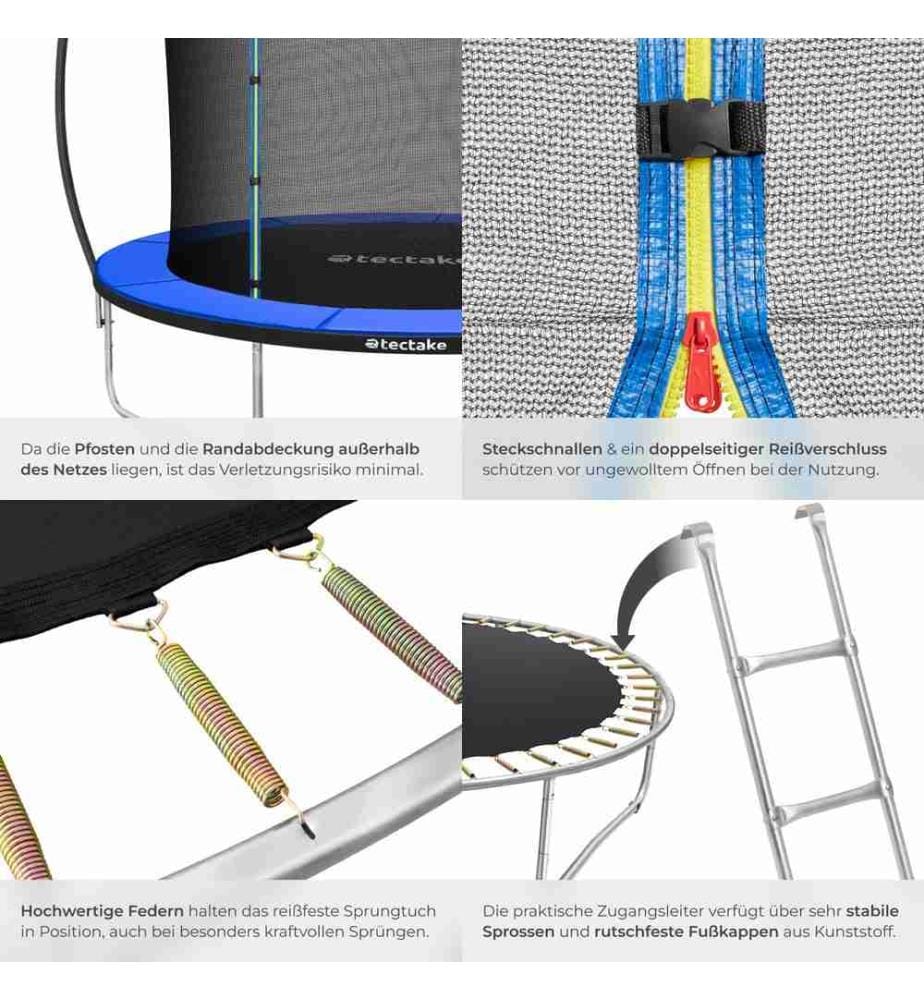 Trampoline JUMPY avec filet de sécurité - 244 cm
