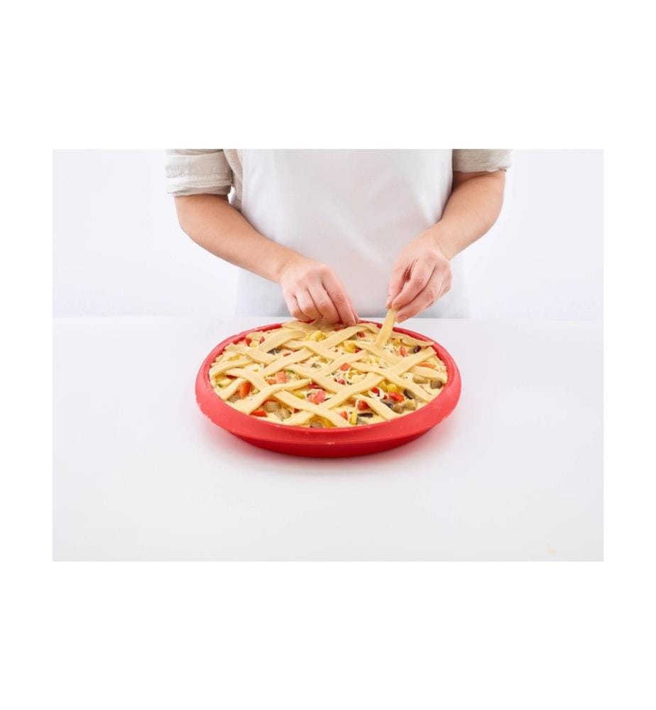 Lékué - Quiche-Backform ø 28 cm, Rot / Weiss