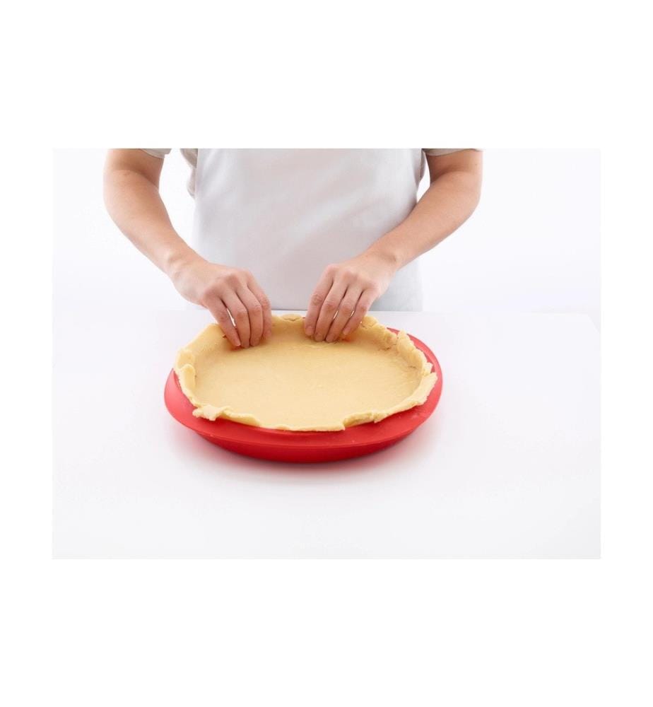 Lékué - Quiche-Backform ø 28 cm, Rot / Weiss