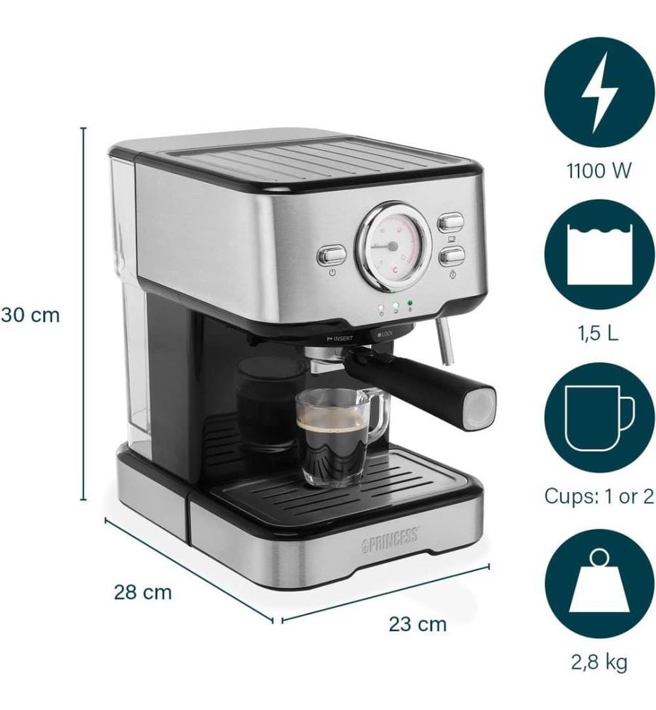 Machine à expressos 249412 - 1,5L- 20 bars - compatibles avec les capsules Nespresso