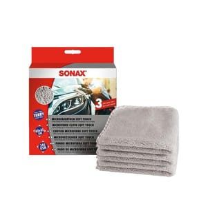 SONAX - Chiffon microfibre soft touch, 40 x 40 cm, 3 pièces