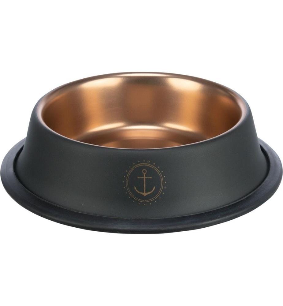 TRIXIE - Edelstahlnapf BE NORDIC 0.2 l, ø 15 cm, Schwarz/Bronze