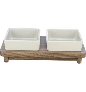 TRIXIE - Écuelle en céramique Set CityStyle, 2 × 0.4 l, gris/marron