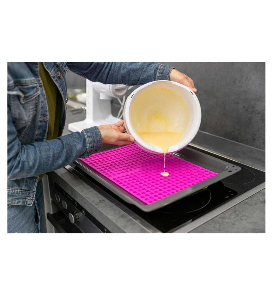 TRIXIE - Tapis de cuisson avec coeurs, silicone, 38 × 28 cm, rose