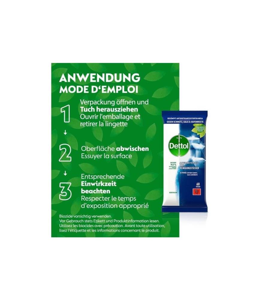 DETTOL - Bad-Reinigungstücher Bergfrische 60 Stück