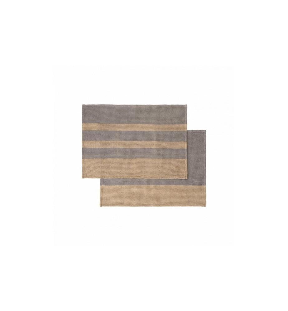 BLOMUS - Geschirrtuch-Set Gano 2 Stück, Beige/Grau
