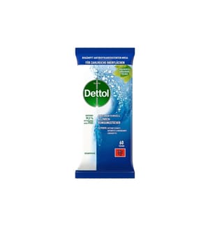 DETTOL - Lingettes nettoyantes multi-usages Fraîcheur de l'océan 60 pièces