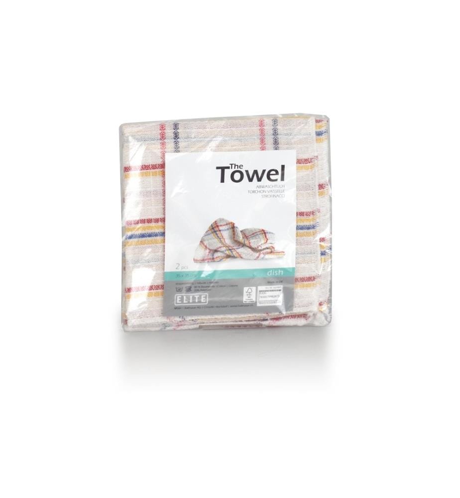 ELITE - Torchon à vaisselle 2 pièces, blanc