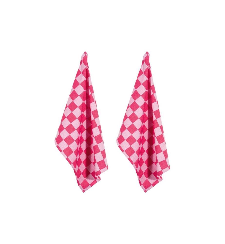 PAD - Ensemble de torchons pour la vaisselle Chess 2 pièces, Rose