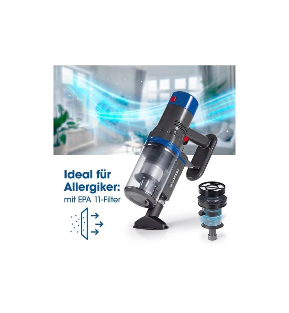 CLEANMAXX - Akku-Hand- und Stielsauger Grau / Blau
