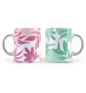 BIALETTI - Kaffeebecher 330 ml, 2 Stück, Grün/Rosa