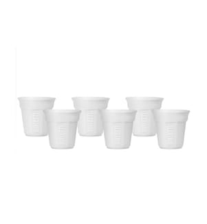BIALETTI - Espresso Becher Bicchierino 90 ml, 6 Stück, Weiss