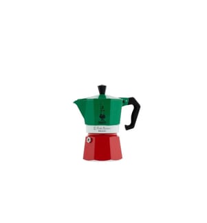 BIALETTI - Espressokocher Moka Express Italia 3 Tassen, Grün/Rot
