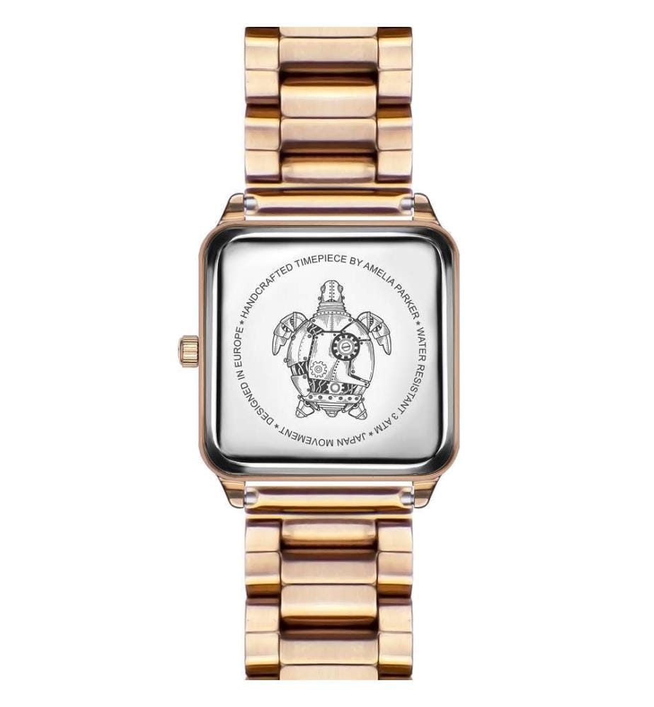 Montre Night Plaza, 28 mm - Black Sunray & Rose Gold