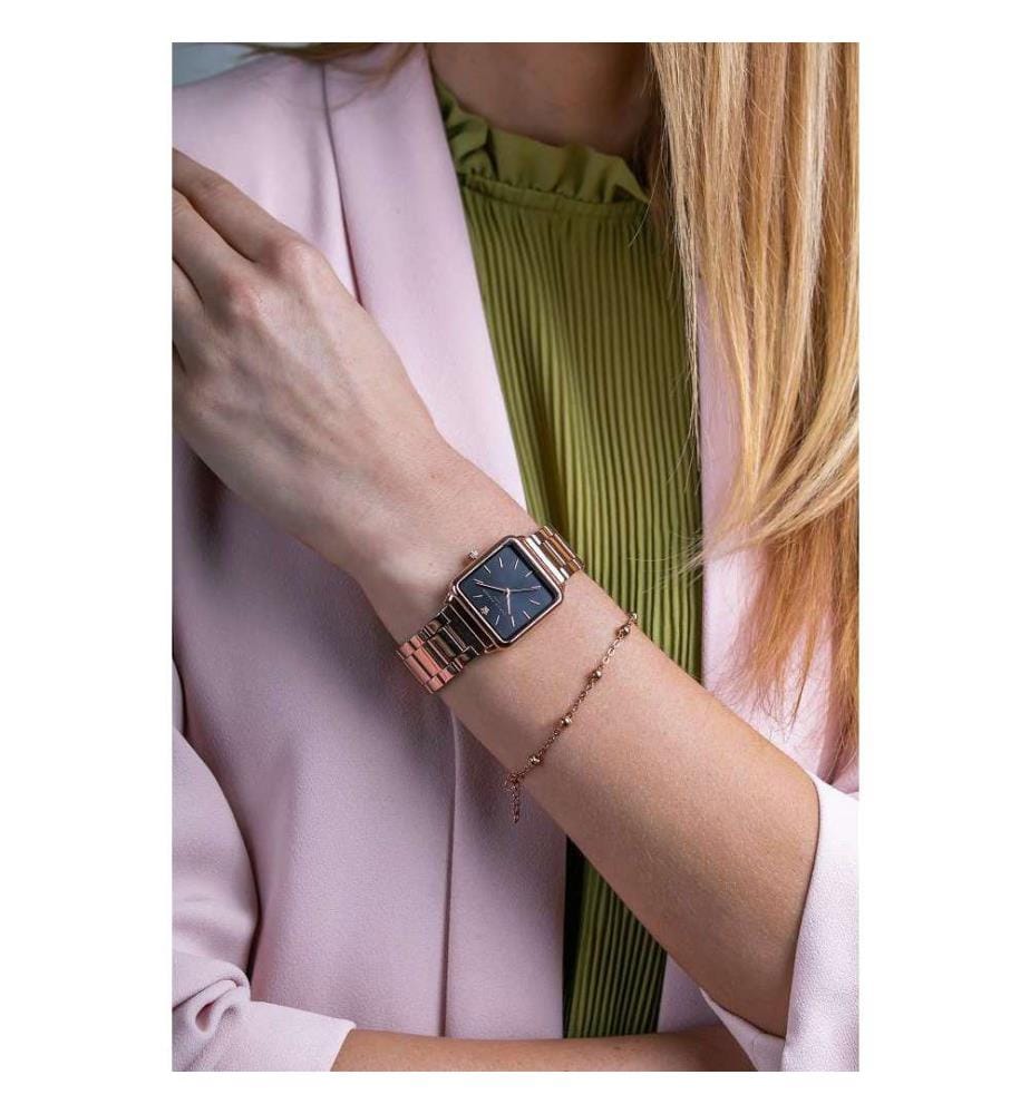 Montre Night Plaza, 28 mm - Black Sunray & Rose Gold