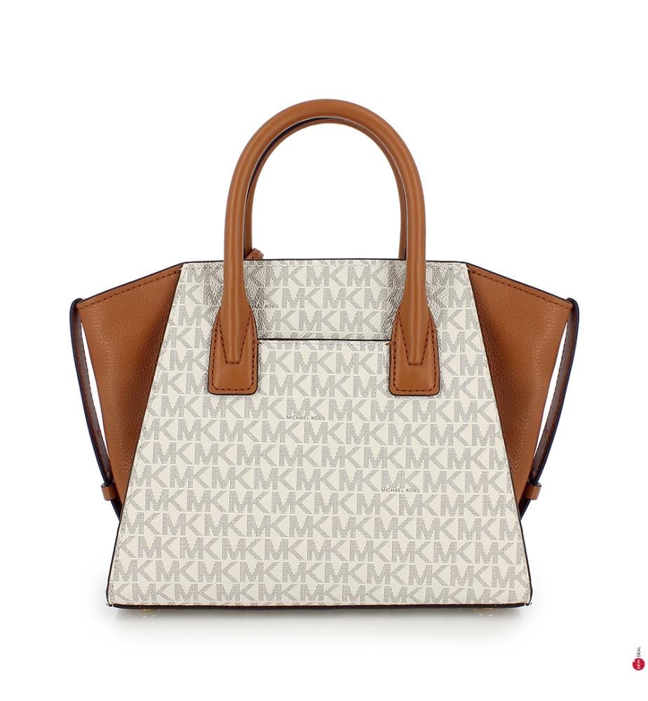 Sac à Main Avril Small - Blanc et Brun Clair