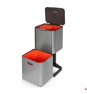 Totem Max 60L waste and recycling garbage can - Silver and Orange