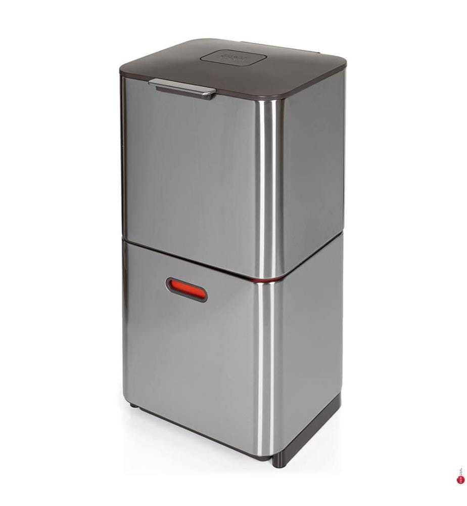 Totem Max 60L Abfall- und Recyclingeimer - Silber und Orange