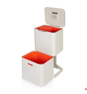 Totem Max 60L waste and recycling garbage can - Stone - White and Orange