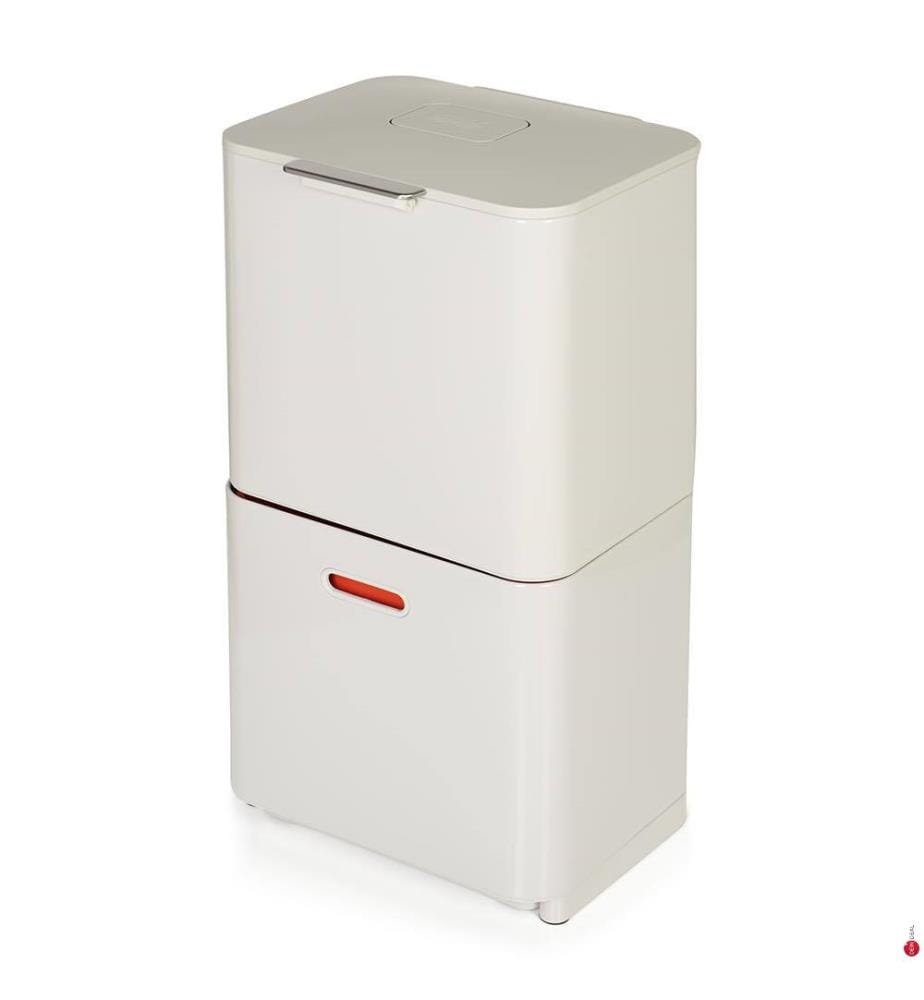Totem Max 60L Abfall- und Recyclingeimer - Stone - Weiss und Orange