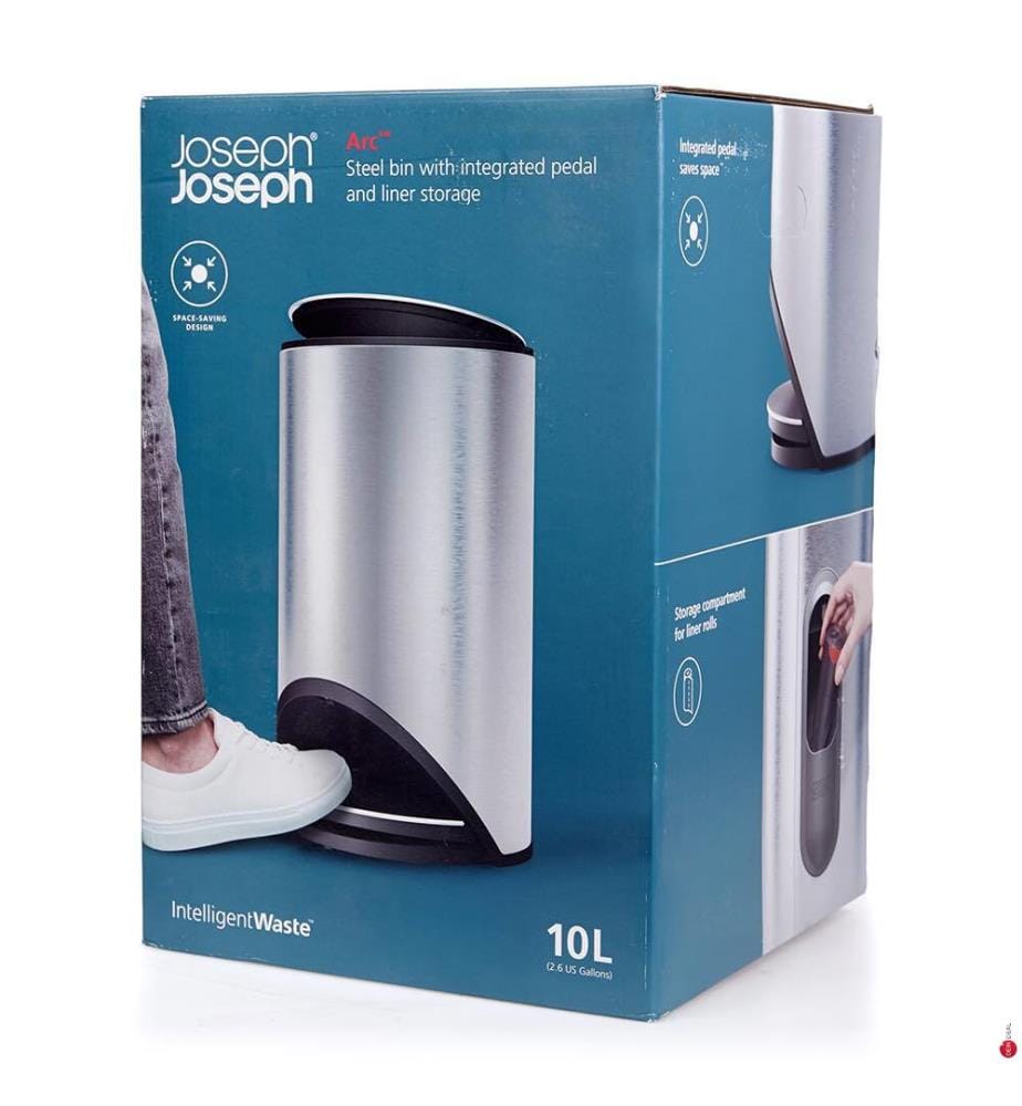 Mülleimer 10l Inox Arc™ Easy-Push - Grau