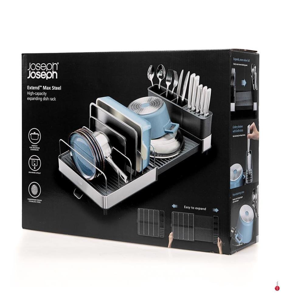 Égouttoir à vaisselle extensible en acier inoxydable Extend™ Max - Gris