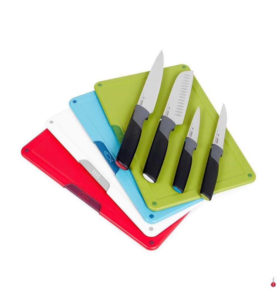 Set de 4 Couteaux et 4 Planches à Découper Multicolore Folio™ Icon Plus - Argent