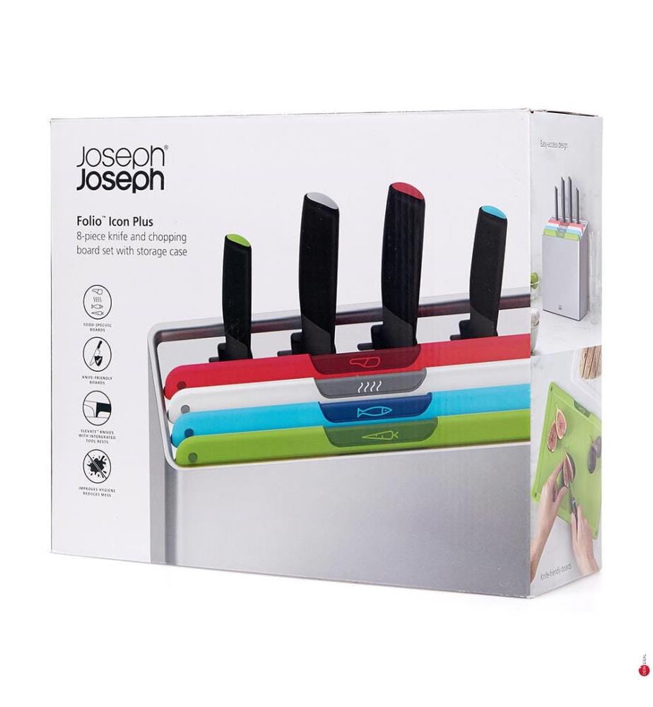 Set de 4 Couteaux et 4 Planches à Découper Multicolore Folio™ Icon Plus - Argent