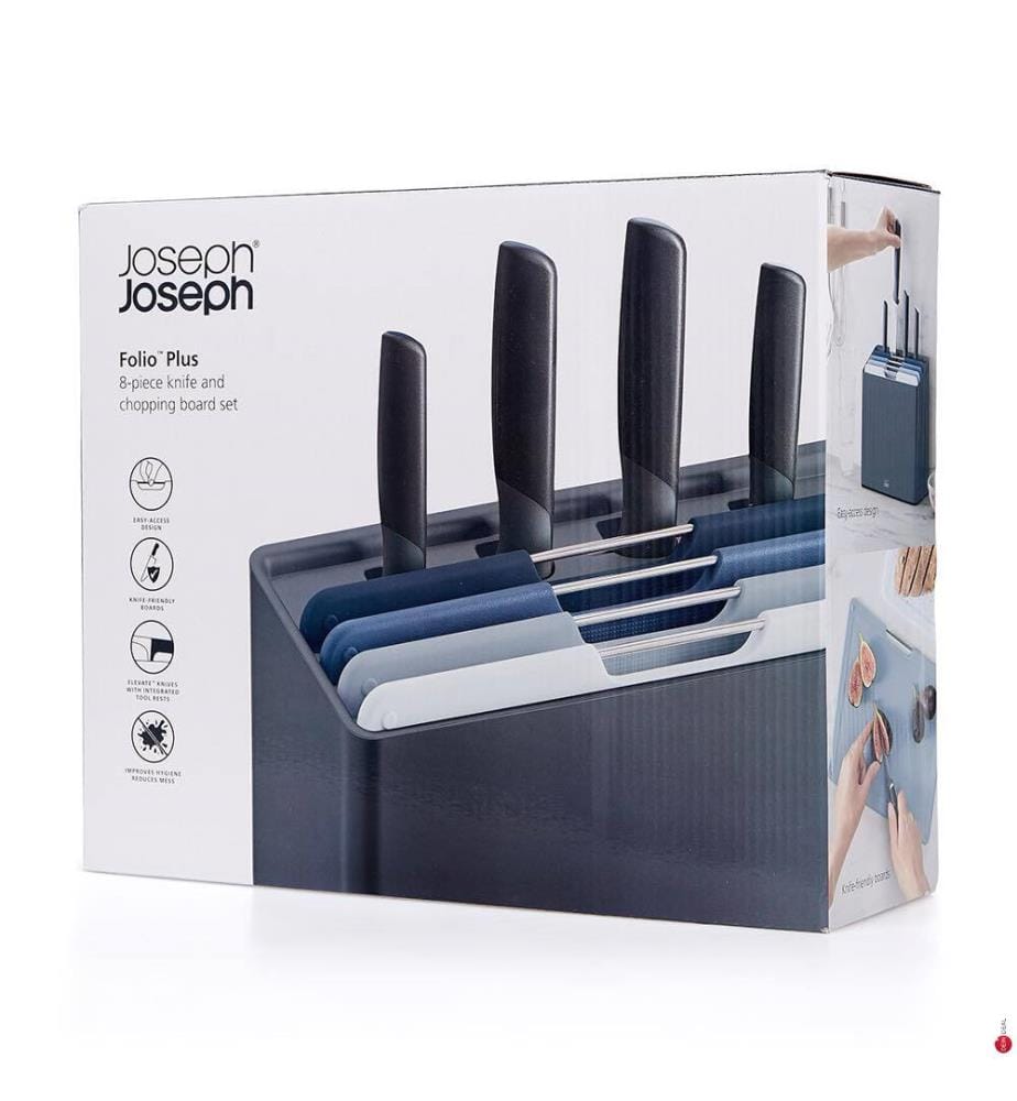 Set de 4 Couteaux et 4 Planches à Découper Gris Folio™ Plus - Graphite