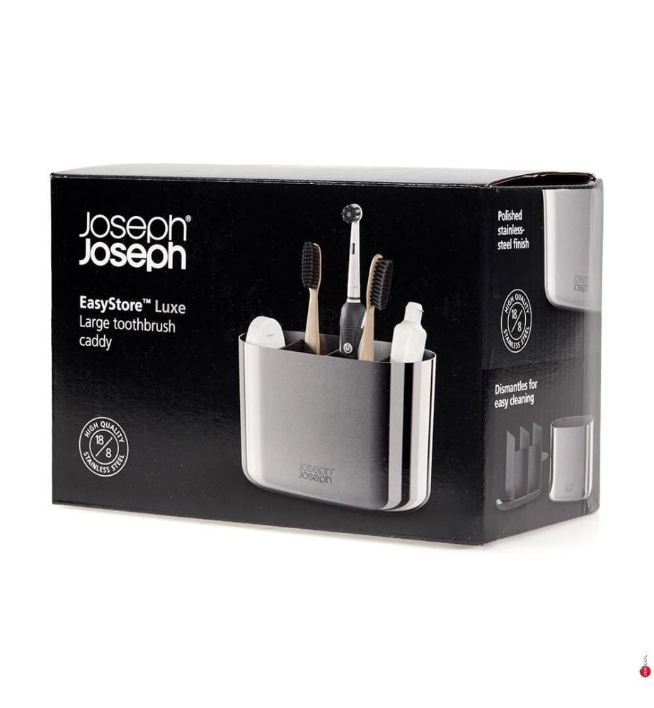 Grand Porte-Brosses à Dents en Inox EasyStore™ Luxe - Gris