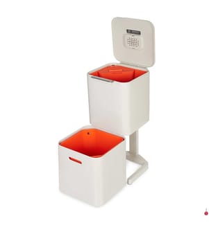 Totem Max 40L waste and recycling garbage can - White and Orange