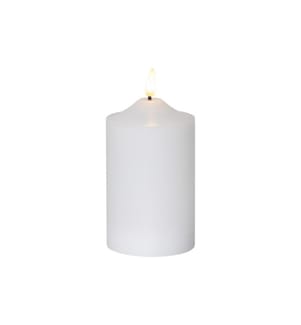 STAR TRADING - Bougie LED Flamme pilier Ø 7.5 x 15 cm, Blanc