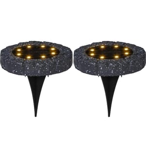 STAR TRADING - Éclairage de jardin Spotlight solaire, Lot de 2, Gris