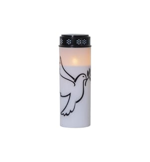 STAR TRADING - Bougie funéraire LED Colombe, Ø 7.5 x 20.5 cm, Blanc