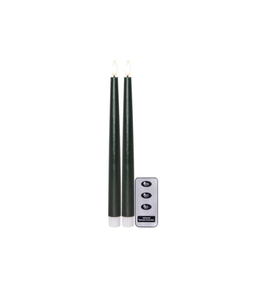 STAR TRADING - Set de bougies LED sur tige Flamme Slim, 2 pièces, vert