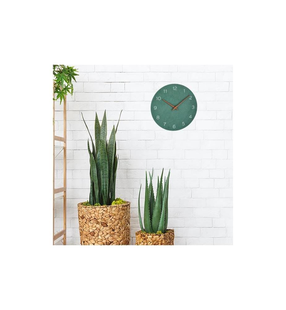 TFA DOSTMANN - Wanduhr Analog mit Holz-Optik Ø 29.7 cm, Jade