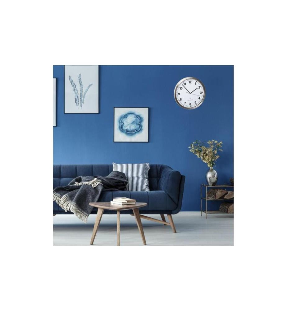 TFA DOSTMANN - Horloge murale radio Ø 30.5 cm, argent