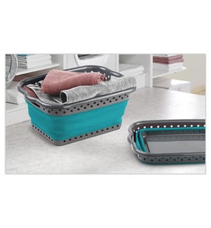 Laundry Basket 54x39 -1x15 -5cm - Gray and Turquoise