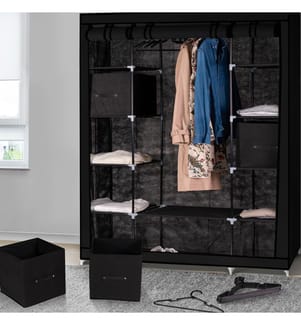 Wardrobe and Accessories 135x175x45cm - Black