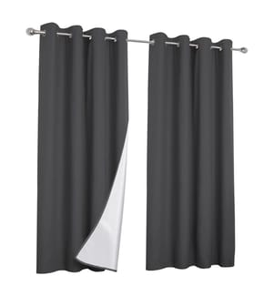 Set of 2 Thermal curtains 135x240cm - Grey