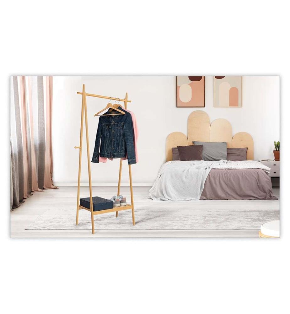 Maya Folding Bamboo Clothes Rack - Light Brown