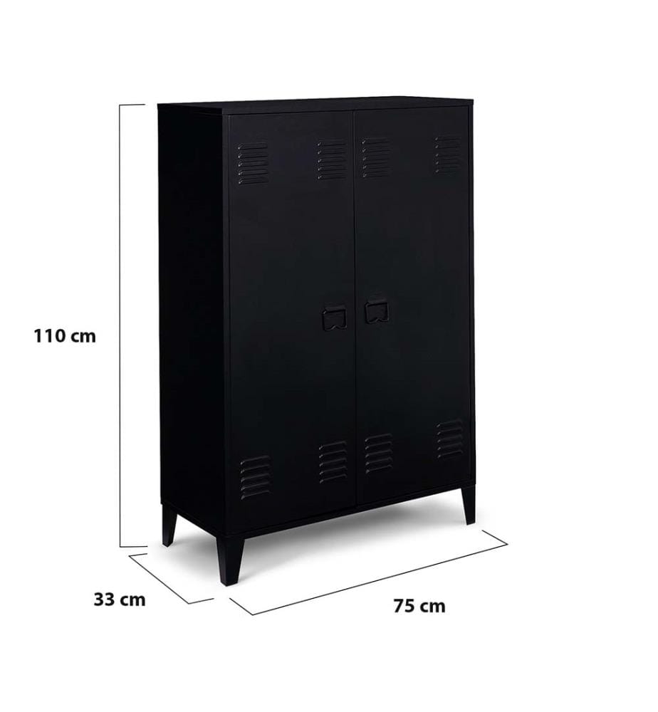 Storen Low Cabinet 75 x 33 x 110 cm - Black