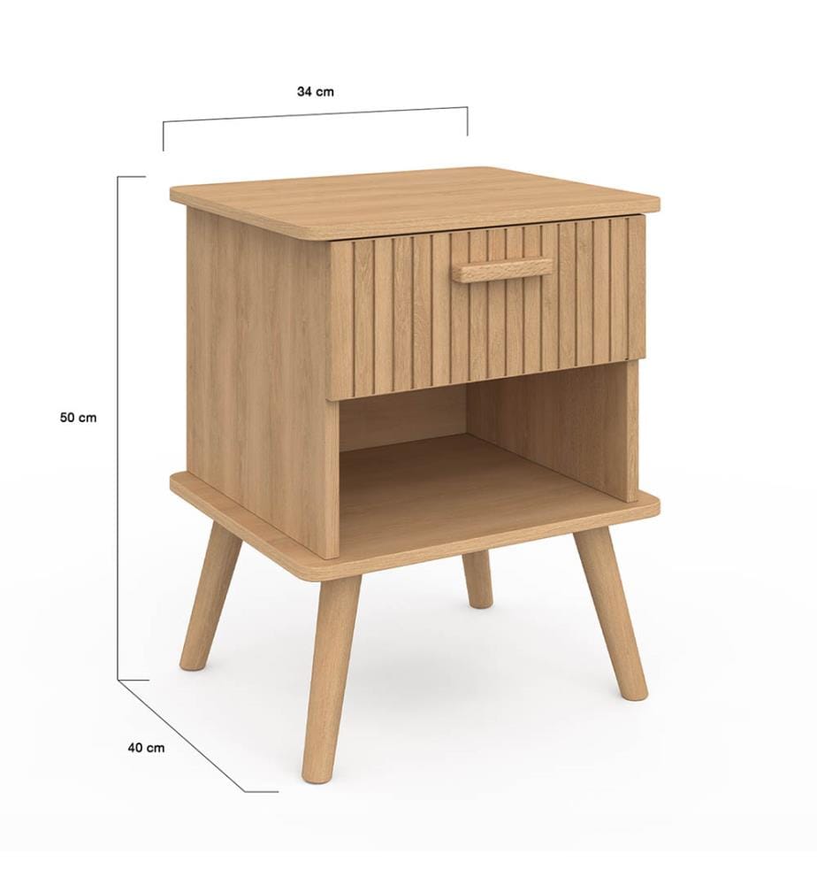 Set of 2 Albane Bedside Tables - Brown