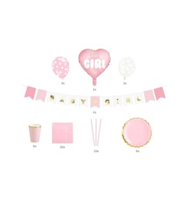 PARTYDECO - Partyset Its a girl 7-teilig, Rosa