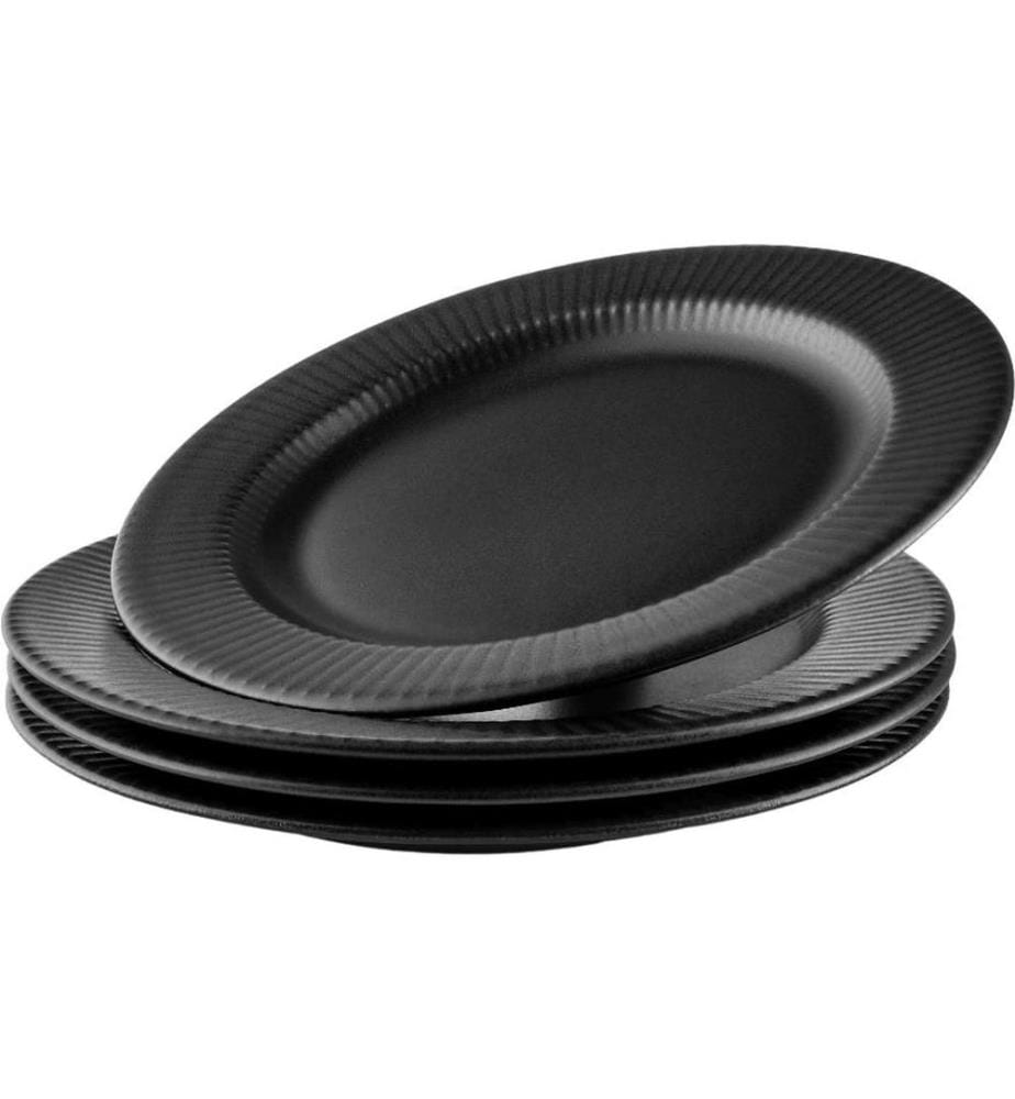 EVA SOLO - Assiette non décorative Legio Nova 25 cm, 4 Pièce/s,Noir