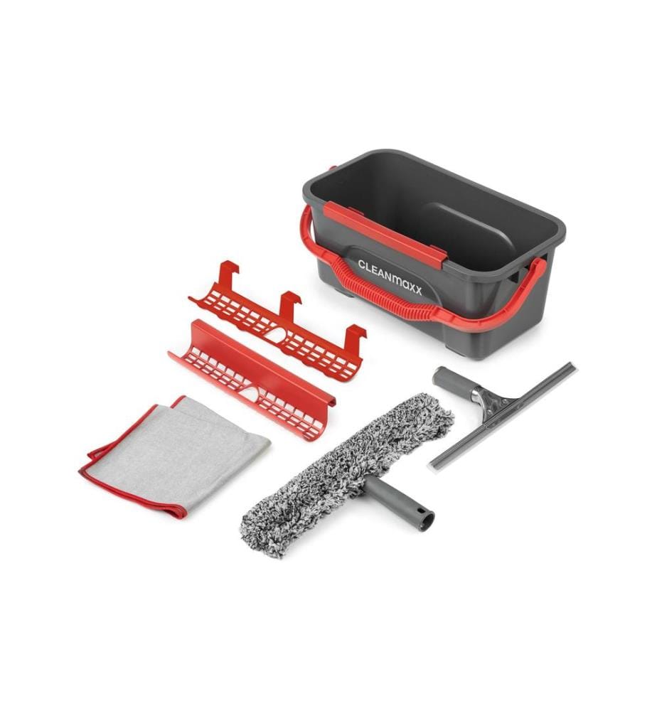 CLEANMAXX - Fensterwischer 7-teilig, Grau/Rot